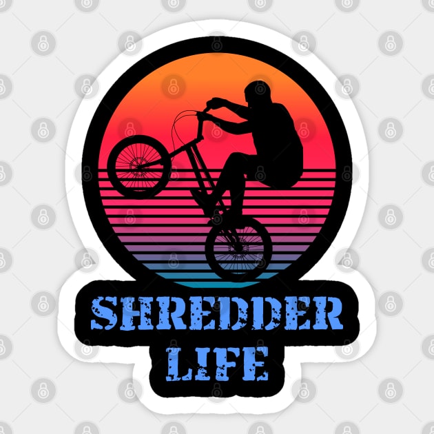 Shredder Life BMX retro sunset Sticker by Geoji 